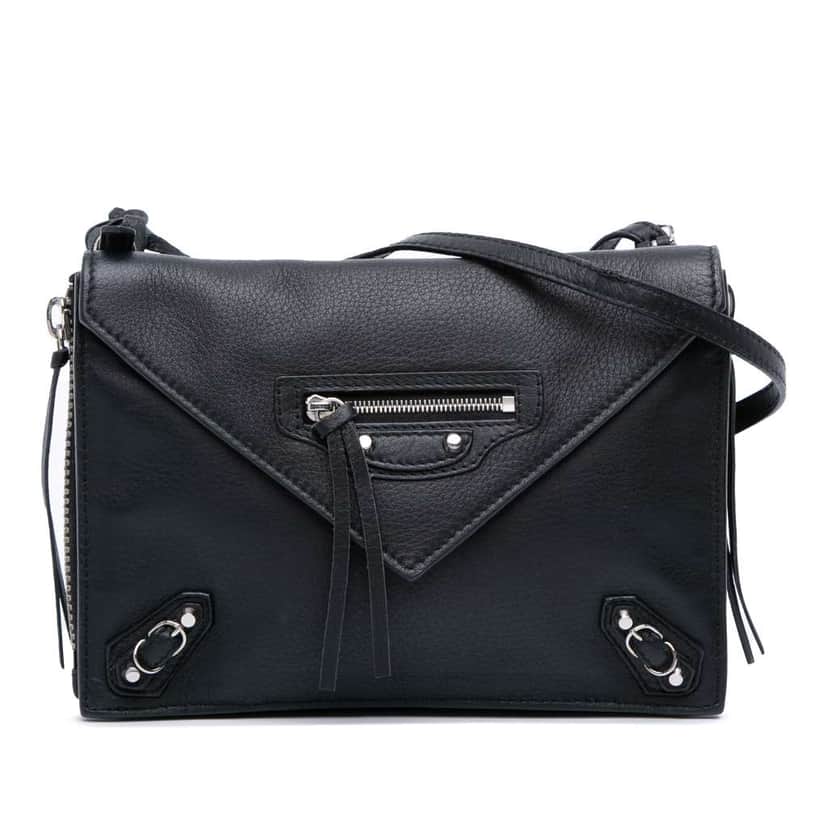 Balenciaga XS Leather Papier Triple Zip Around Crossbody Black Leather Good condition - Front View
