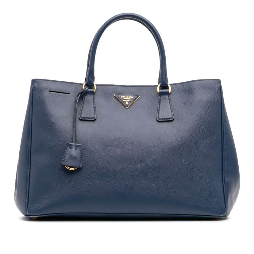 Prada Large Saffiano Lux Galleria Tote Blue Leather Good condition - Front View