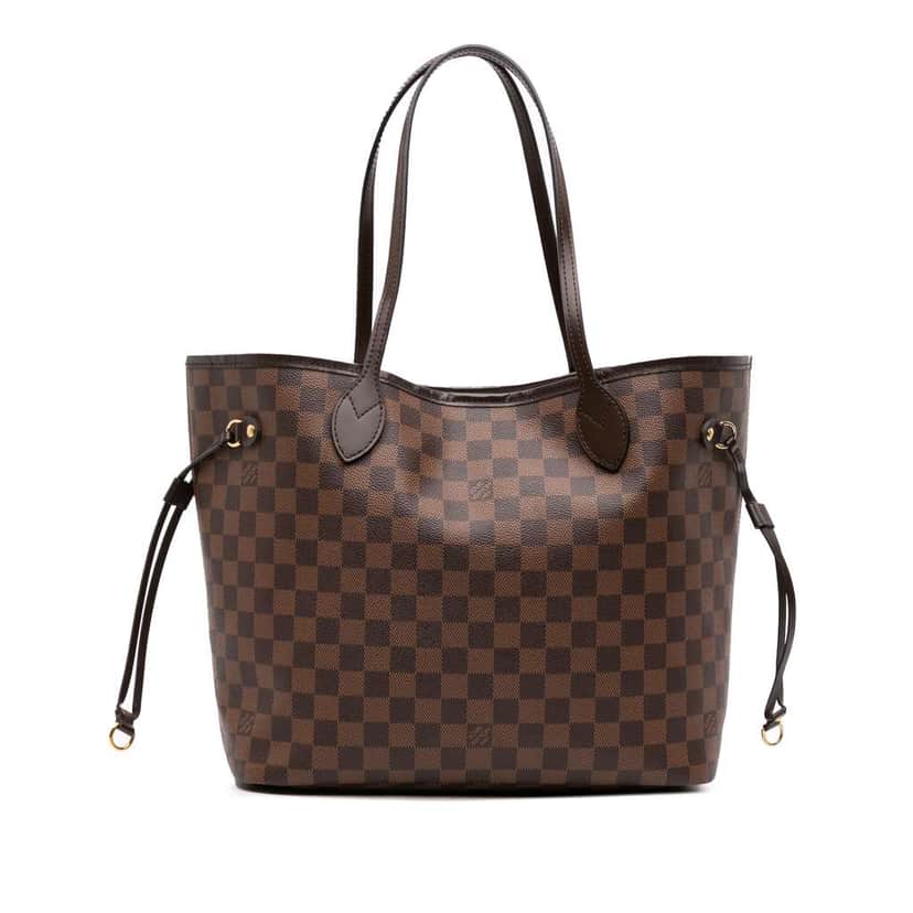 Louis Vuitton Damier Ebene Neverfull MM Brown Canvas Good condition - Front View