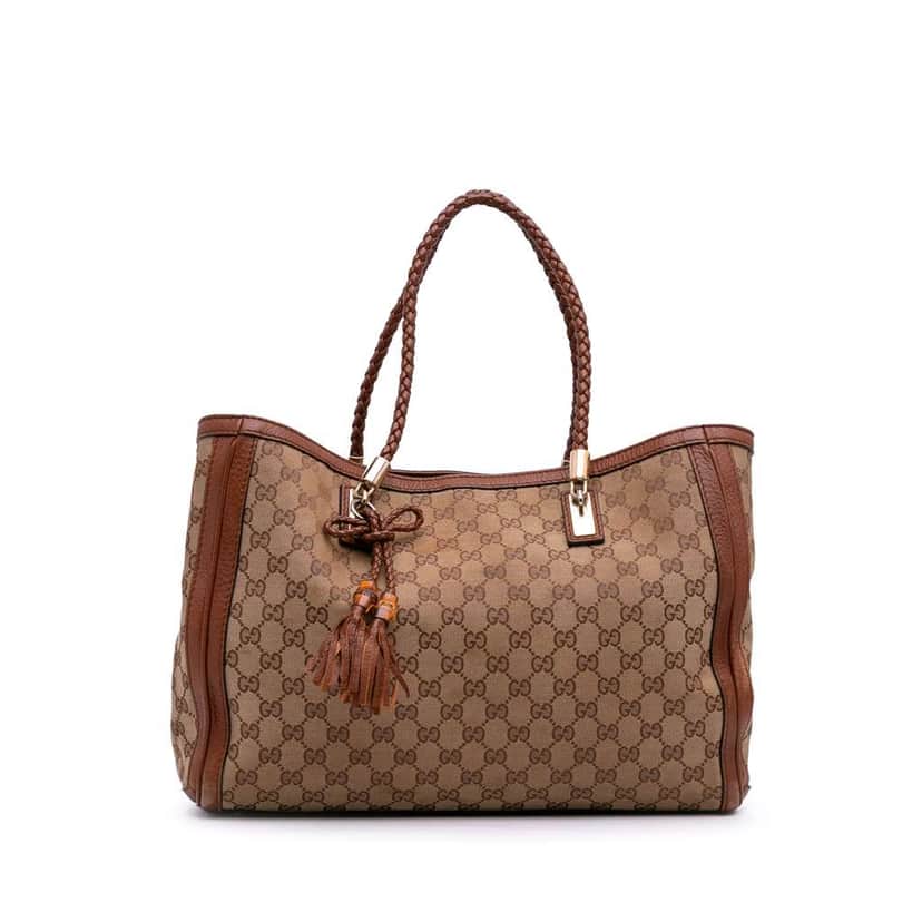 Gucci Medium GG Canvas Bella Tote Brown Canvas Good condition - Front View