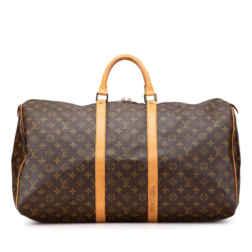 Louis Vuitton Monogram Keepall 55 Brown Canvas Good condition - Front View