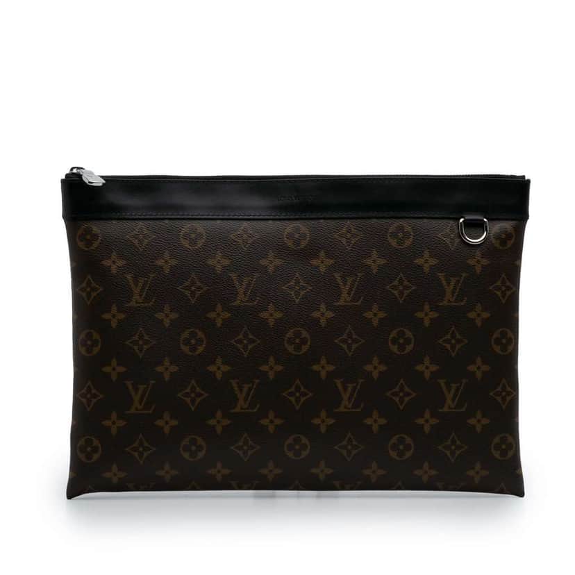 Louis Vuitton Monogram Macassar Discovery Pochette GM Brown Good condition - Front View