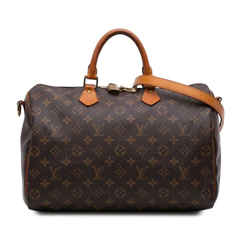 Louis Vuitton Monogram Speedy Bandouliere 35 Brown Canvas Good condition - Front View