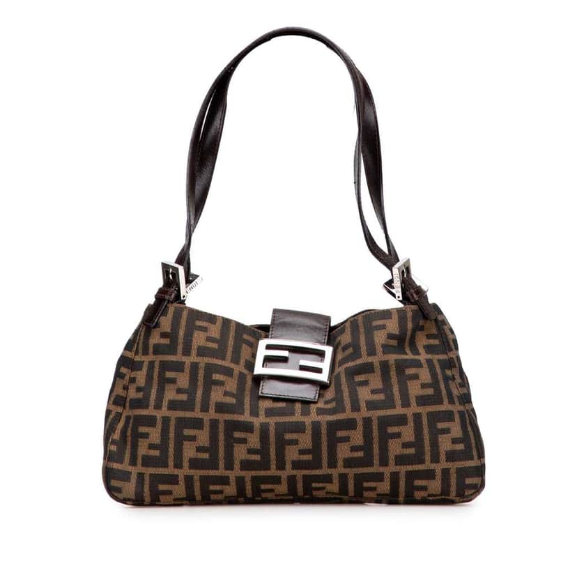 Fendi Zucca Canvas Shoulder Bag Brown Canvas Good condition - Front View