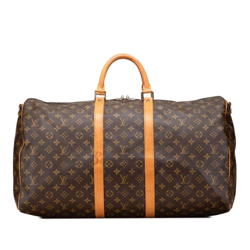 Louis Vuitton Monogram Keepall Bandouliere 55 Brown Canvas Good condition - Front View