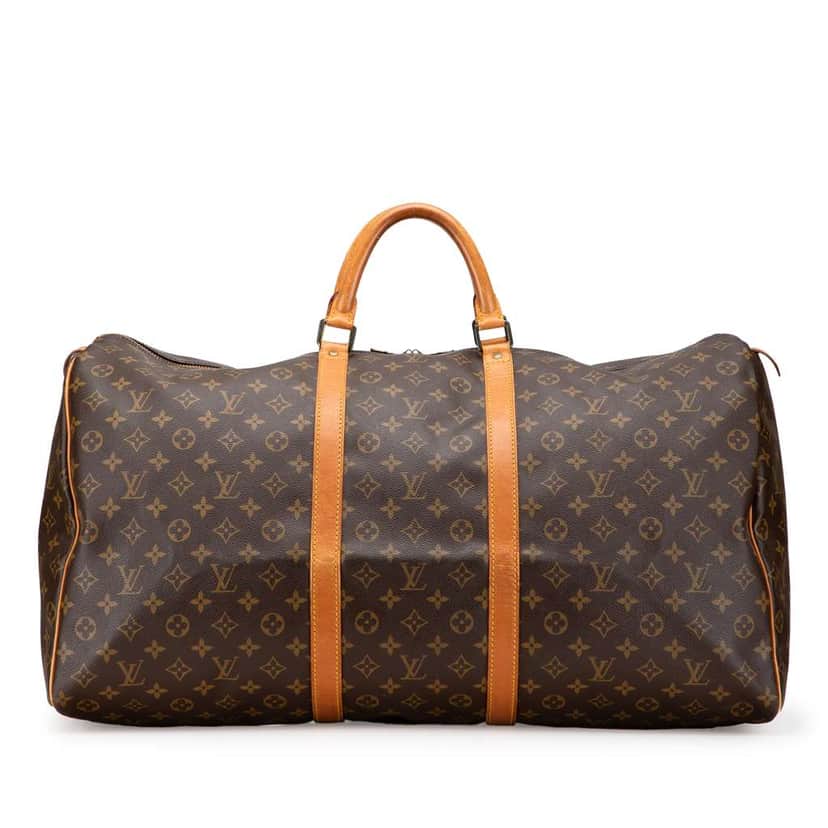 Louis Vuitton Monogram Keepall 60 Brown Canvas Fair condition - Front View