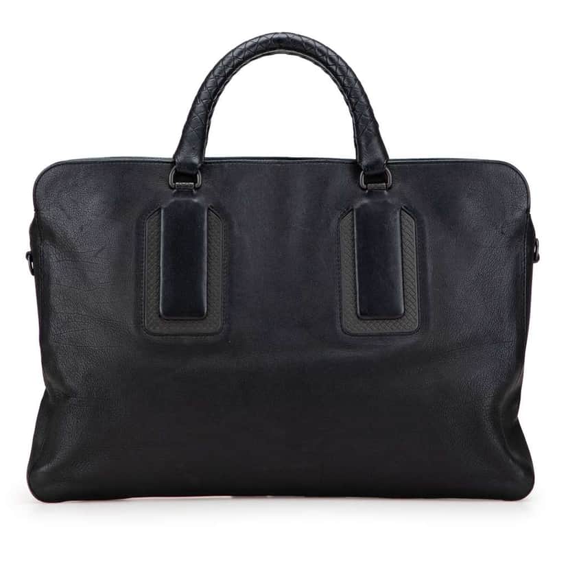 Bottega Veneta Leather Briefcase Black Leather Good condition - Front View