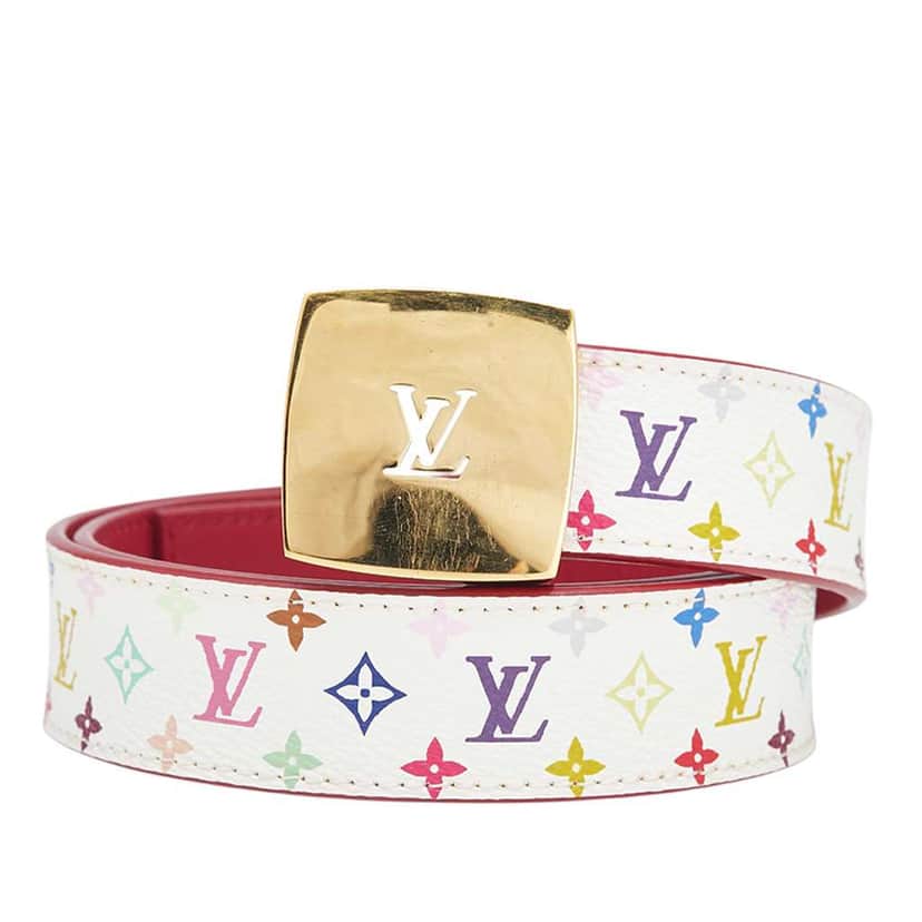 Louis Vuitton Monogram Multicolore LV Cut Reversible Belt White Good condition - Front View
