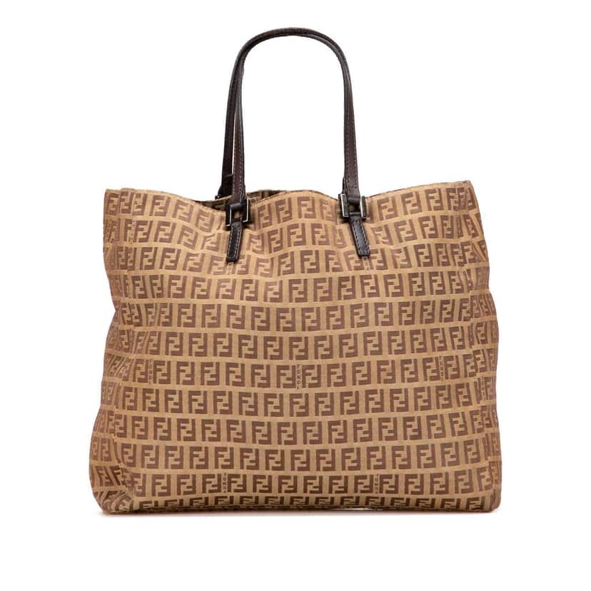 Fendi Zucchino Canvas Tote Brown Canvas Good condition - Front View