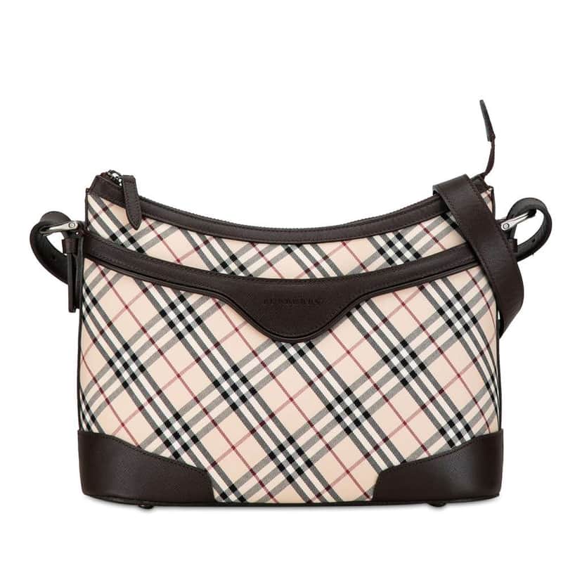 Burberry Nova Check Shoulder Bag Brown Canvas Good condition - Front View