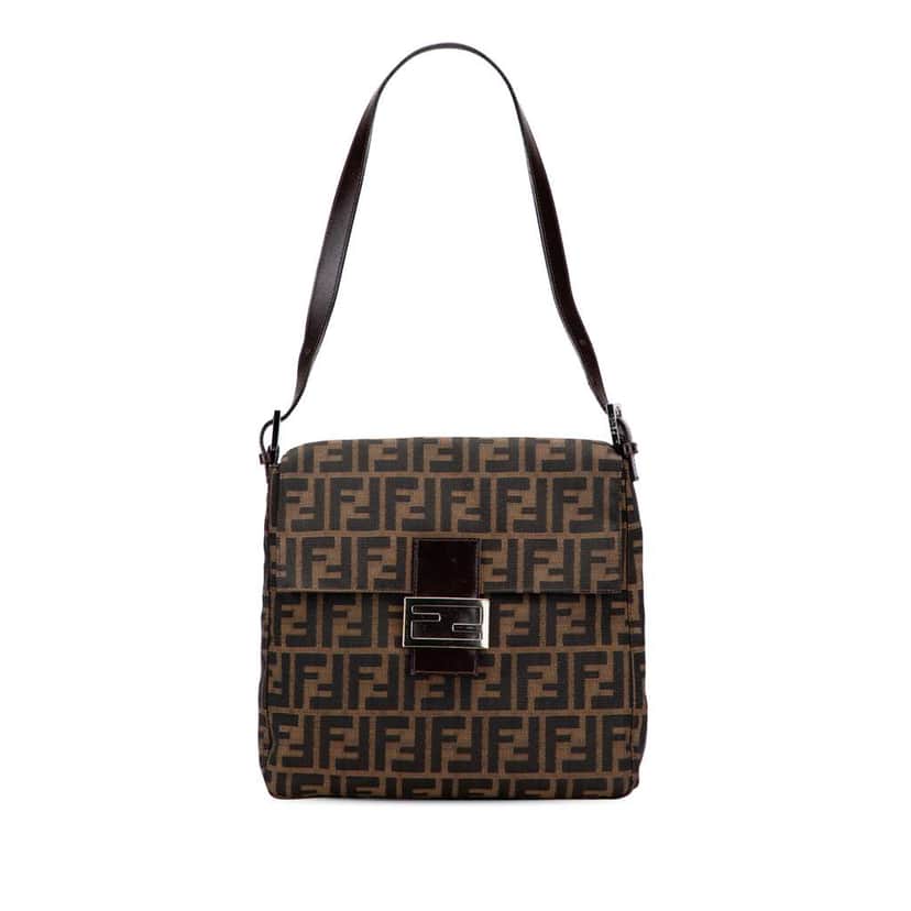 Fendi Zucca Canvas Shoulder Bag Brown Canvas Very good condition - Front View