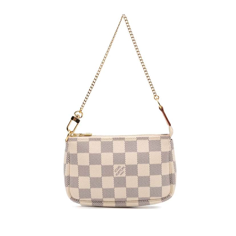 Louis Vuitton Damier Azur Mini Pochette Accessoires White Canvas Good condition - Front View