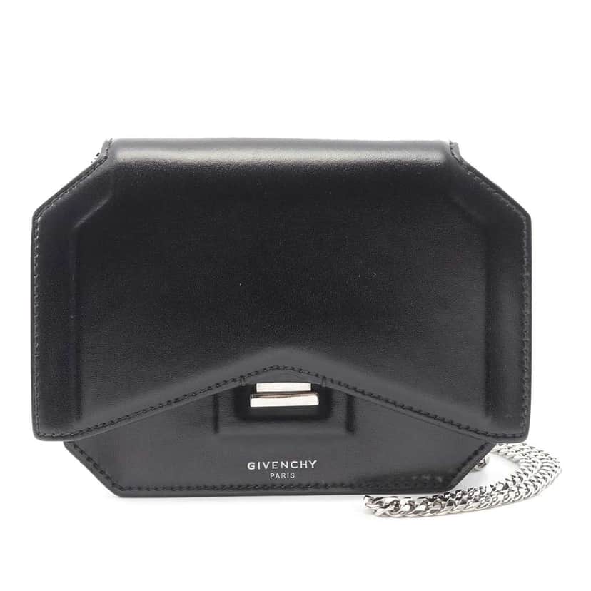 Givenchy Mini Smooth Calfskin Bow Cut Crossbody Black Leather Good condition - Front View