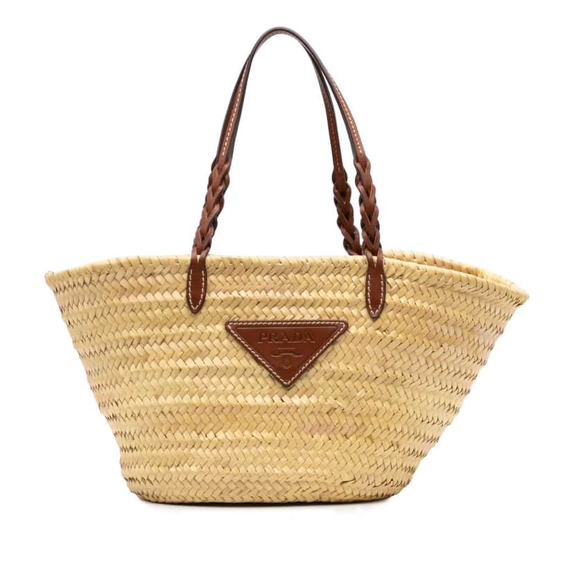 Prada Large Palmitto Vitello Basket Tote Brown Good condition - Front View
