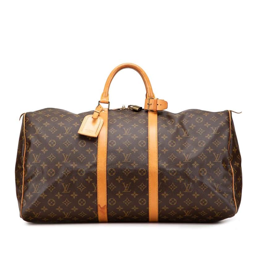 Louis Vuitton Monogram Keepall 55 Brown Canvas Fair condition - Front View