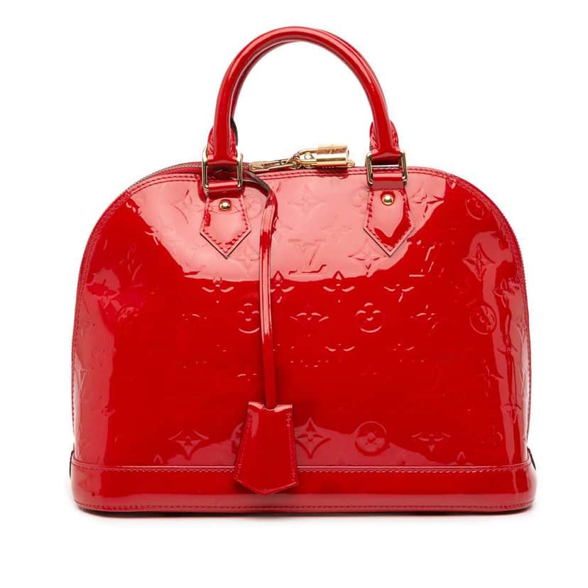 Louis Vuitton Monogram Vernis Alma PM Red Leather Good condition - Front View