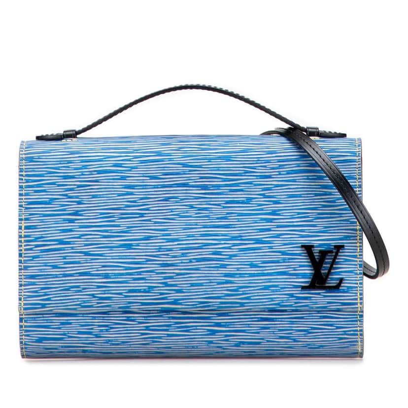Louis Vuitton Epi Denim Clery Blue Leather Good condition - Front View