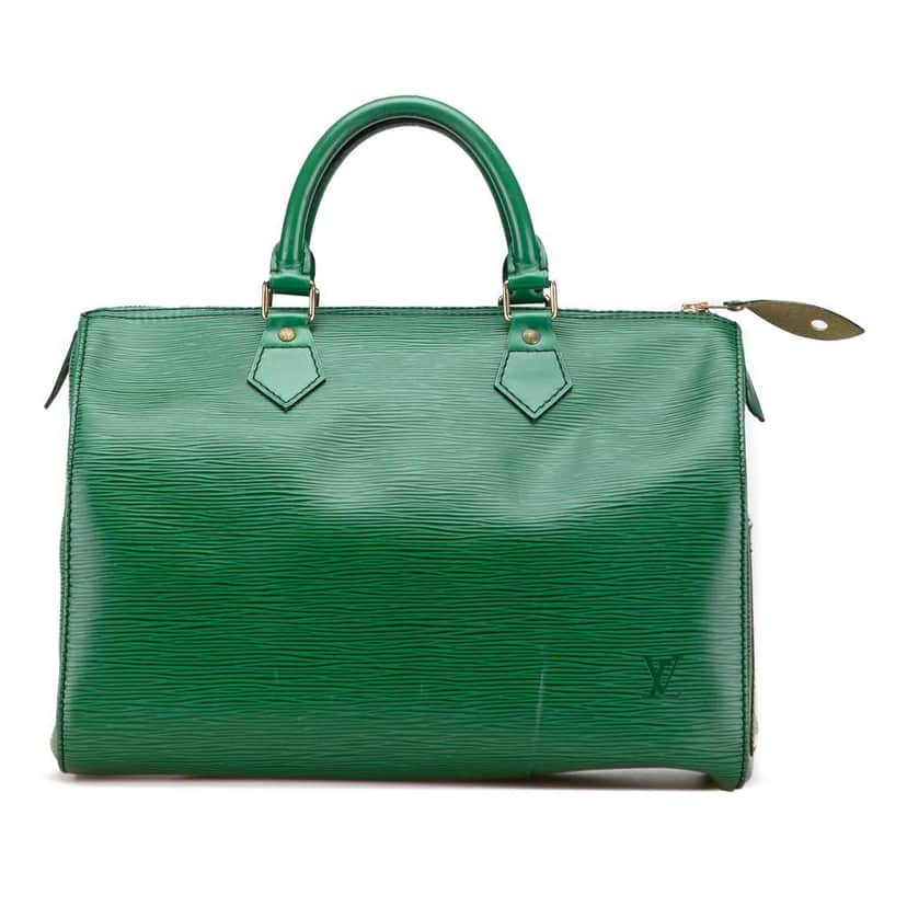 Louis Vuitton Epi Speedy 30 Green Leather Good condition - Front View