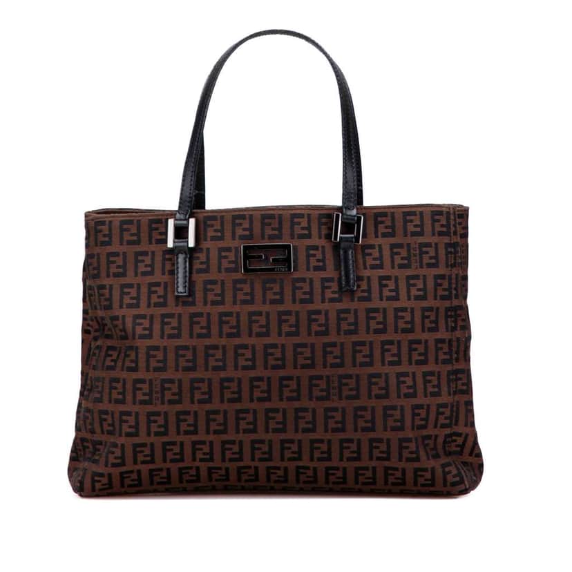 Fendi Zucchino Canvas Tote Brown Canvas Good condition - Front View