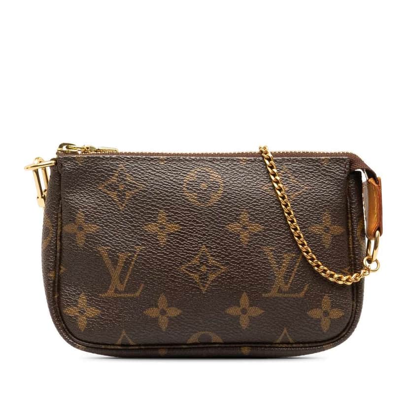 Louis Vuitton Monogram Mini Pochette Accessoires Brown Canvas Good condition - Front View