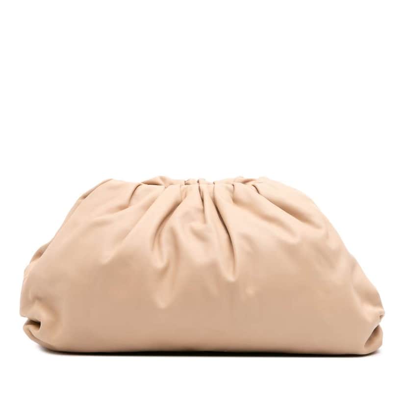 Bottega Veneta Lambskin The Pouch Brown Leather Good condition - Front View