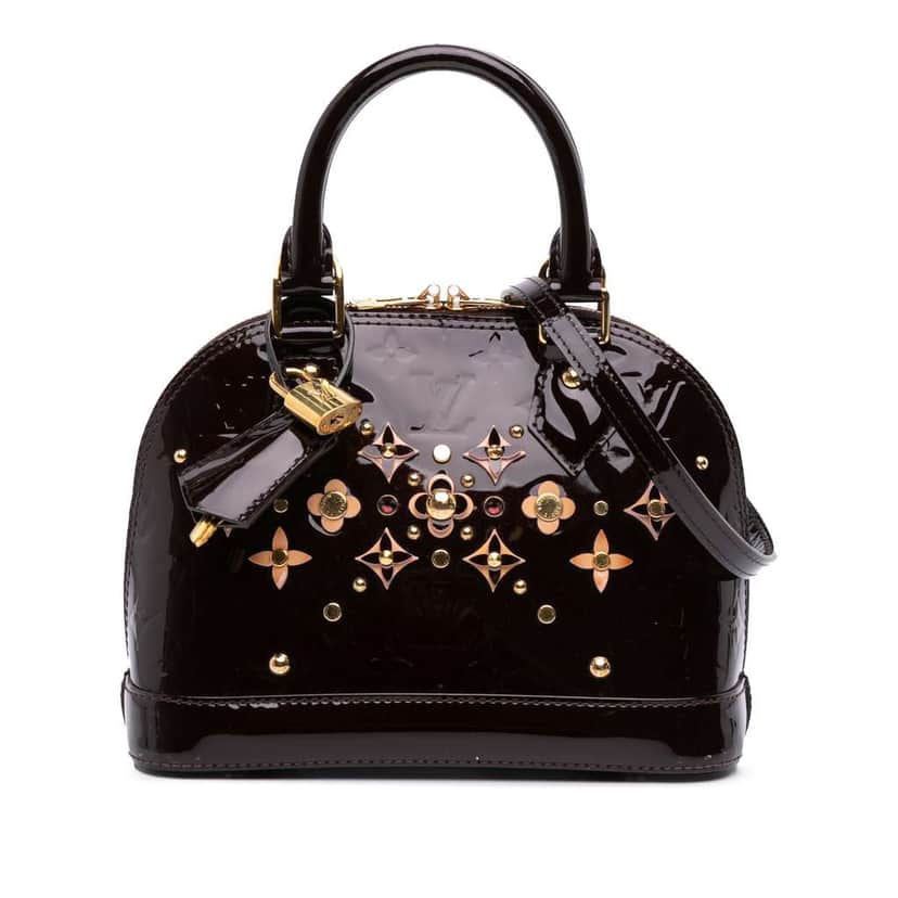 Louis Vuitton Monogram Vernis Flower Alma BB Purple Leather Good condition - Front View
