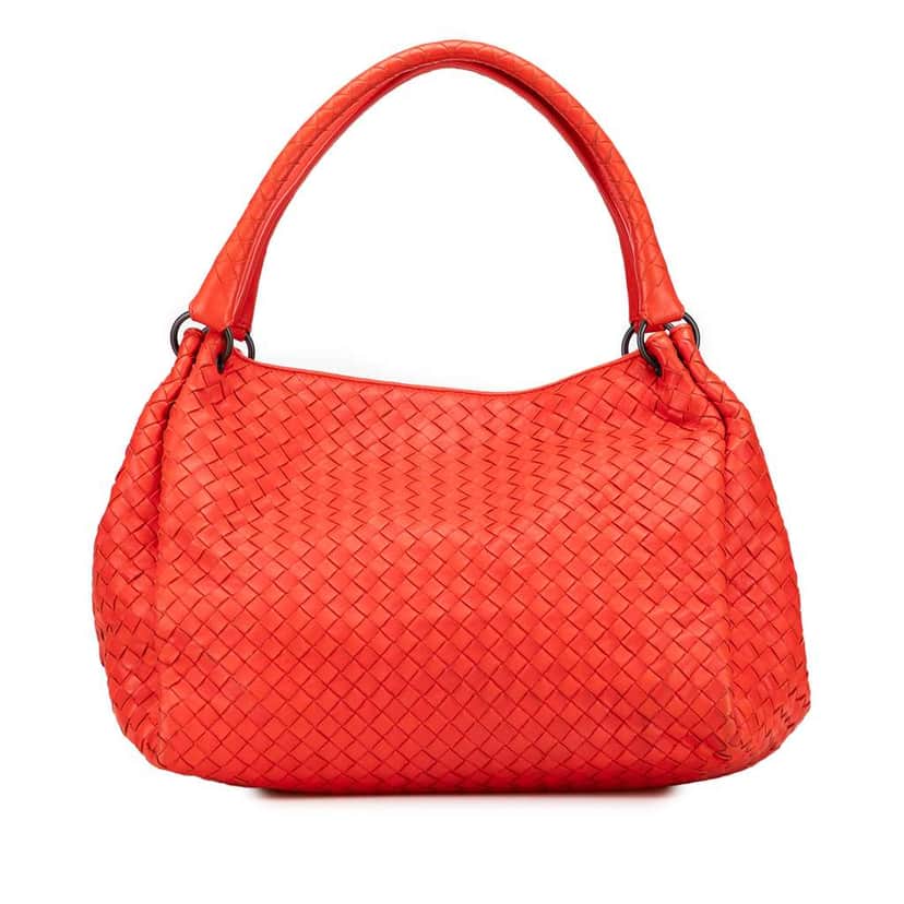 Bottega Veneta Nappa Intrecciato Parachute Tote Red Leather Good condition - Front View