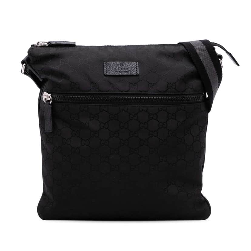 Gucci GG NylonWeb Crossbody Black Good condition - Front View