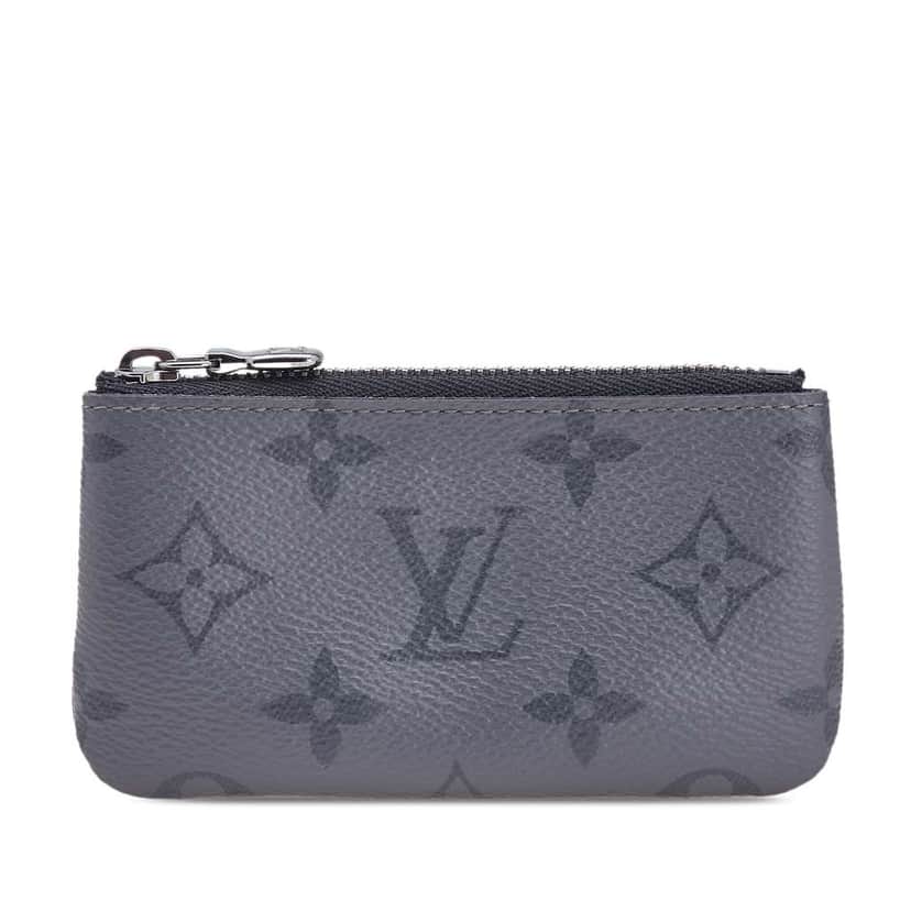 Louis Vuitton Monogram Eclipse Reverse Pochette Cles Grey Good condition - Front View