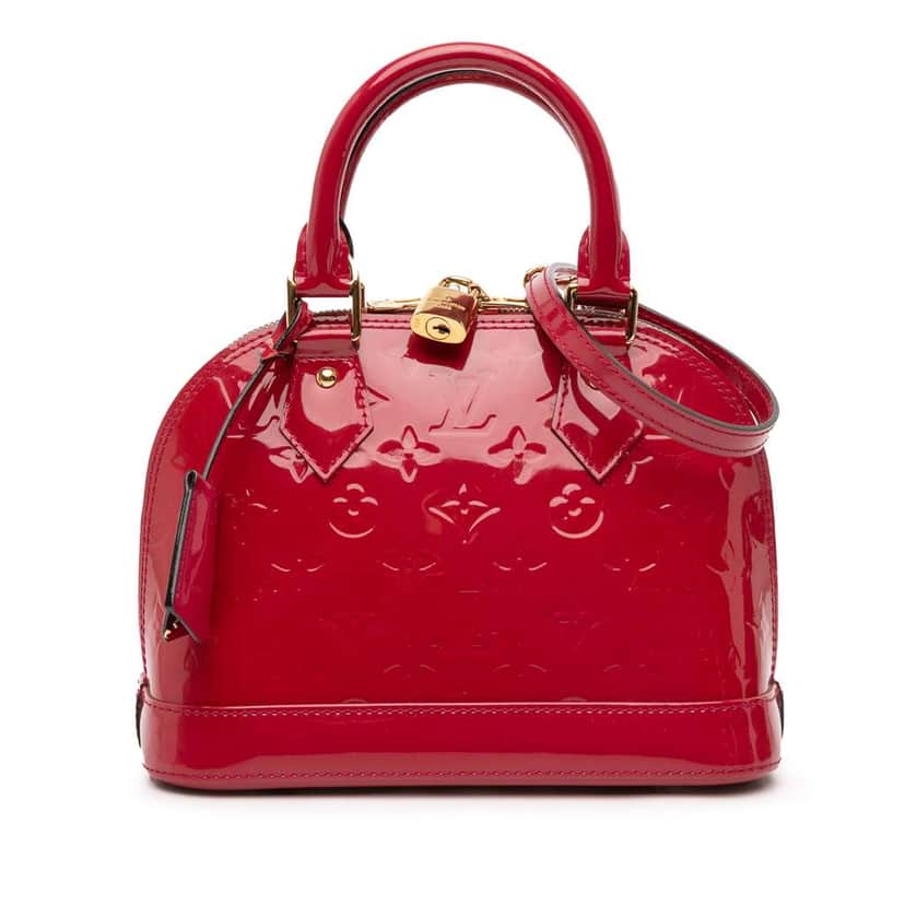 Louis Vuitton Monogram Vernis Alma BB Red Leather Good condition - Front View