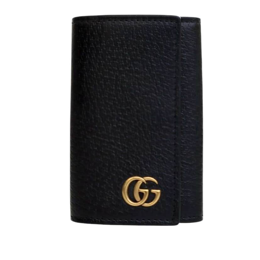 Gucci GG Marmont Leather Key Case Black Leather Good condition - Front View