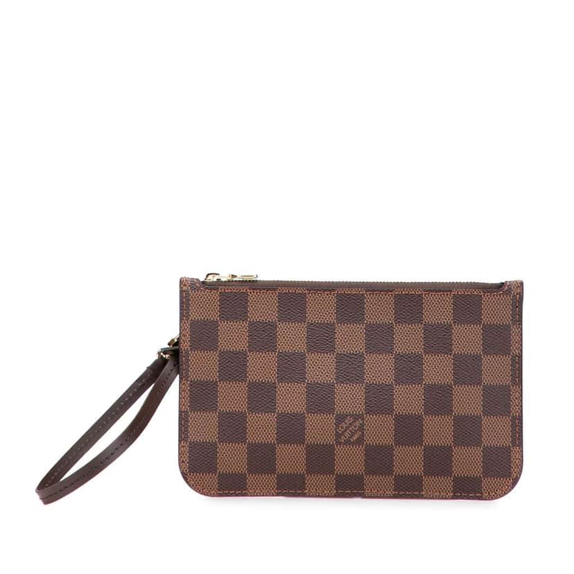 Louis Vuitton Damier Ebene Neverfull PM Pouch Brown Canvas Good condition - Front View