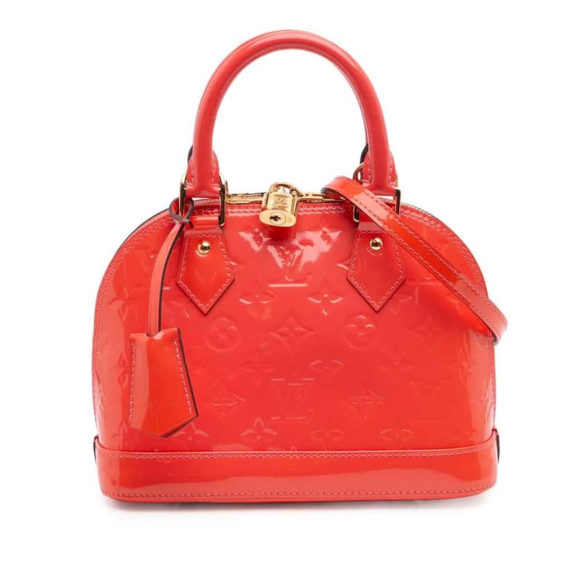 Louis Vuitton Monogram Vernis Alma BB Red Leather Good condition - Front View