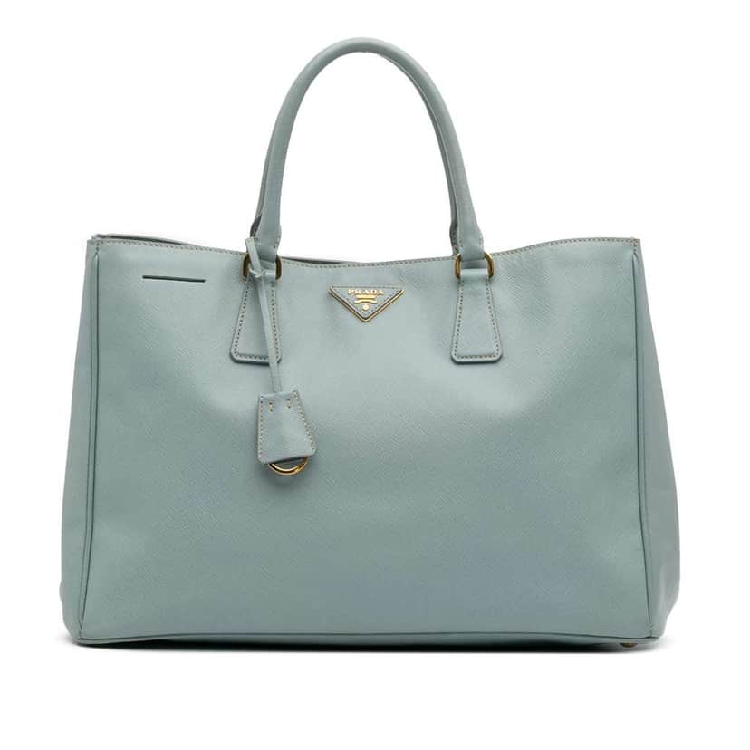 Prada Large Saffiano Lux Galleria Tote Blue Leather Good condition - Front View
