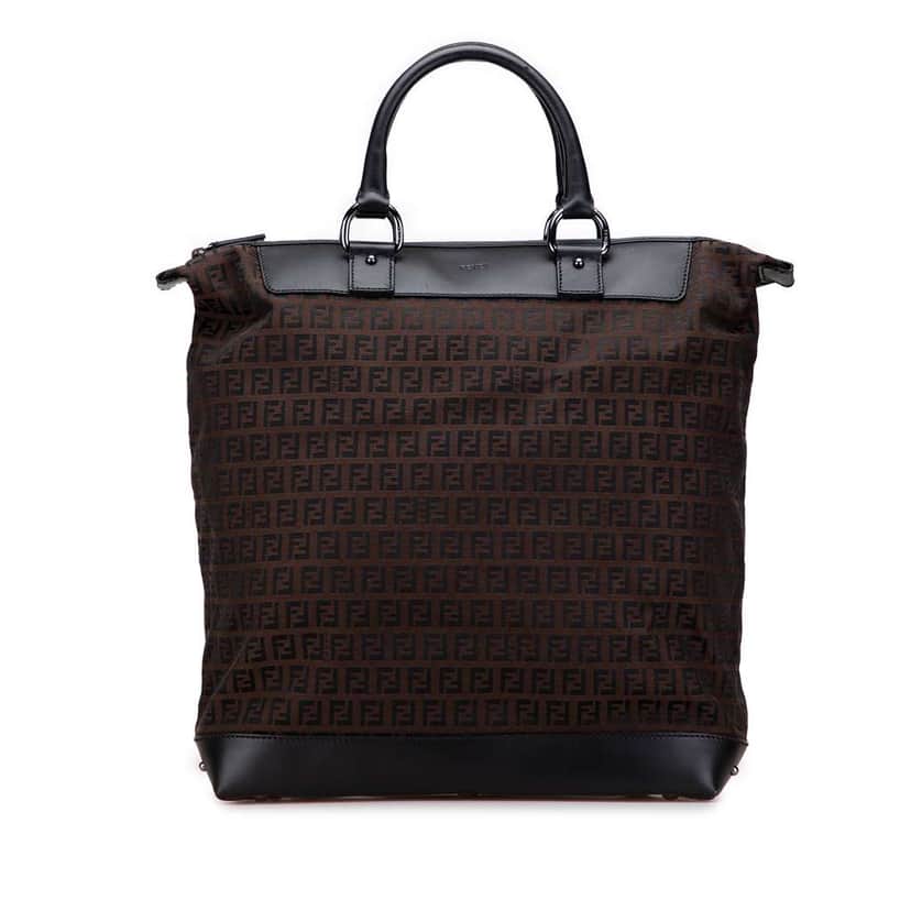 Fendi Zucchino Canvas Tote Brown Canvas Very good condition - Front View