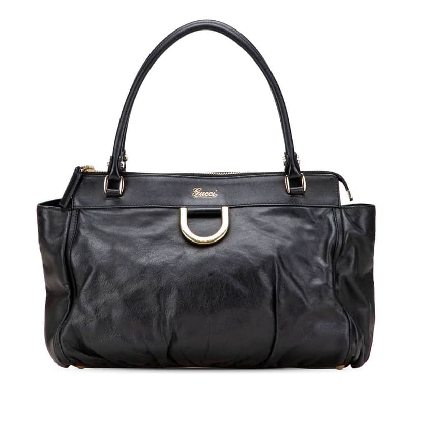 Gucci Leather Abbey D Ring Tote Black Leather Good condition - Front View