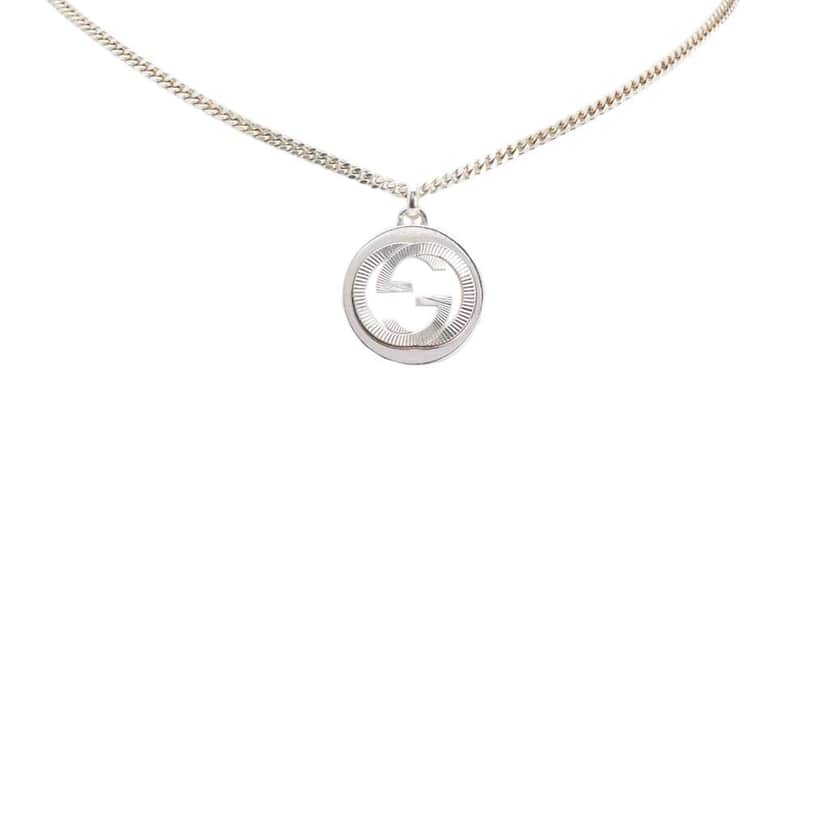 Gucci Sterling Silver Interlocking G Pendant Necklace Silver Silver Good condition - Front View