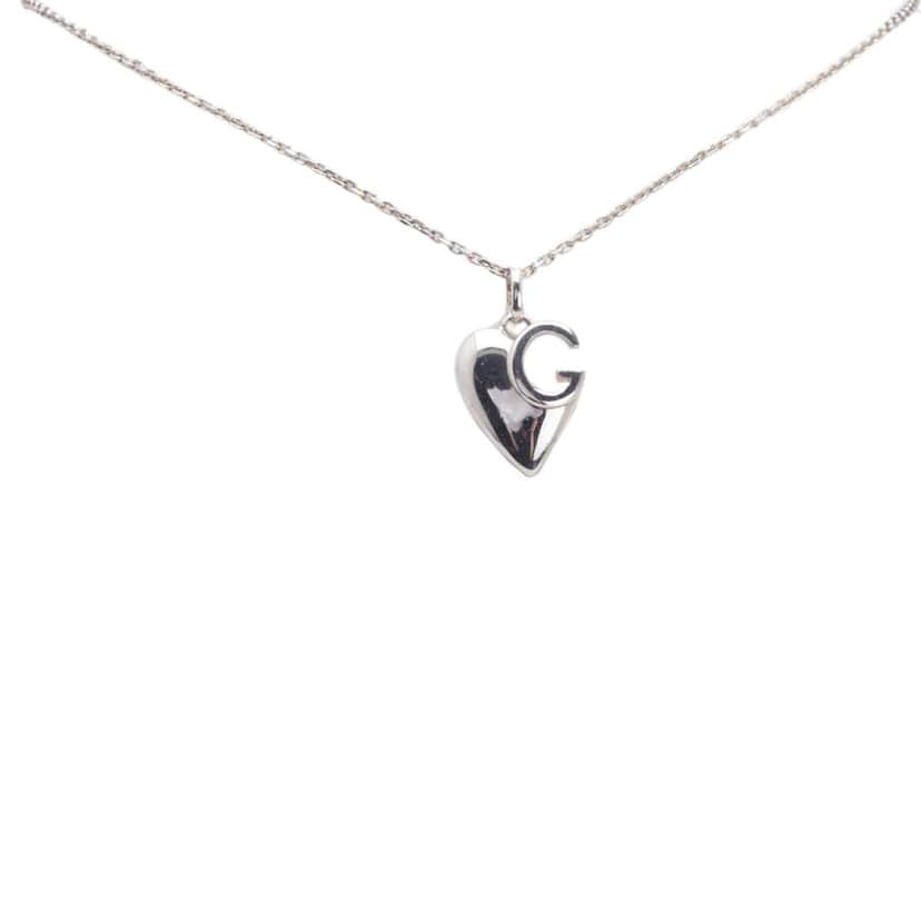 Gucci Sterling Silver Charlotte Cutout G Pendant Necklace Silver Silver Good condition - Front View