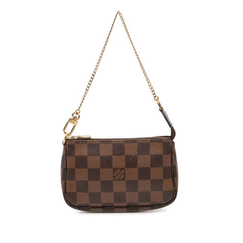 Louis Vuitton Damier Ebene Mini Pochette Accessoires Brown Canvas Very good condition - Front View
