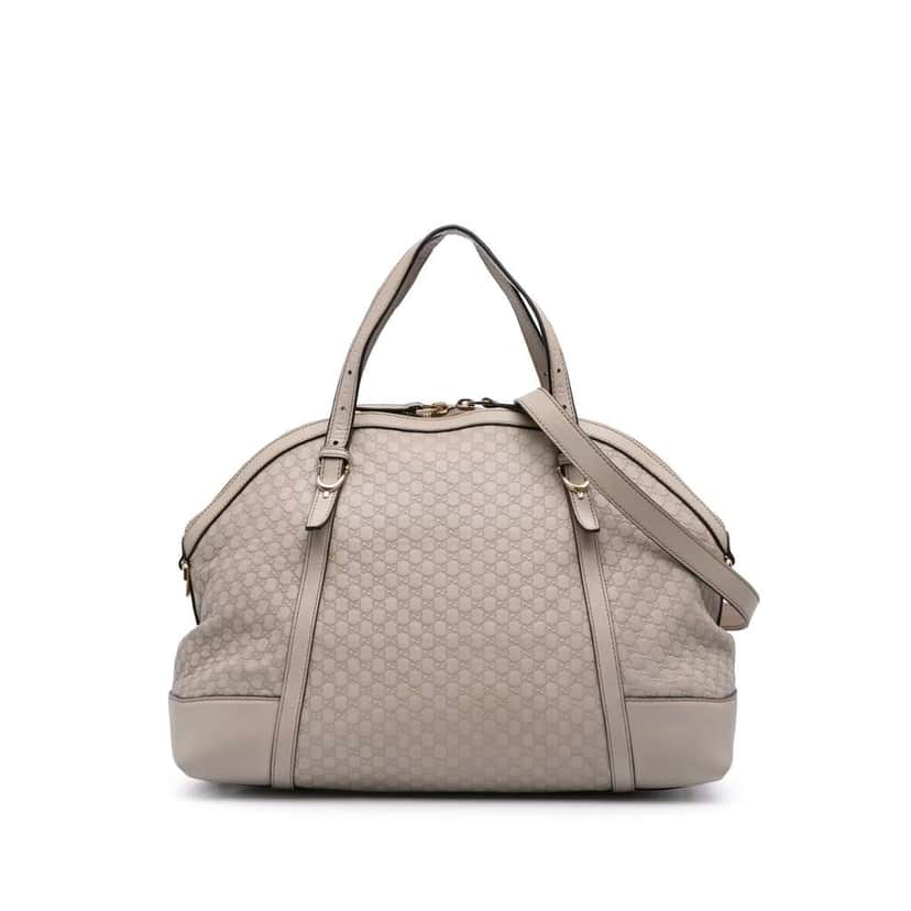 Gucci Large Microguccissima Nice Dome Satchel White Leather Good condition - Front View