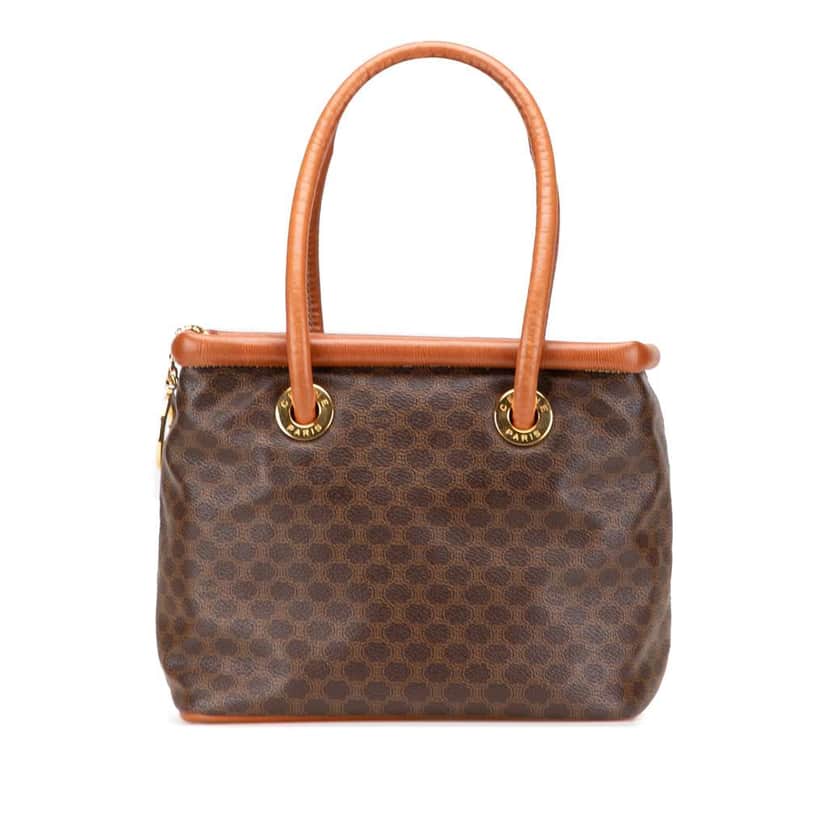 Celine Macadam Coated Canvas Handbag Brown Canvas Good condition - Front View