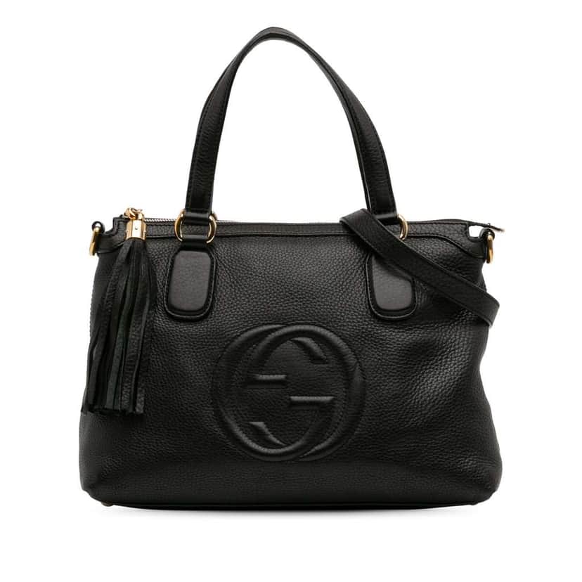 Gucci Small Leather Soho Working Satchel Black Leather Good condition - Front View
