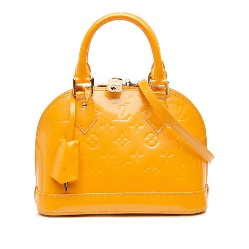 Louis Vuitton Monogram Vernis Alma BB Yellow Leather Good condition - Front View