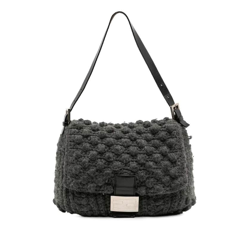 Fendi Crochet Wool Mamma Forever Grey Wool Good condition - Front View