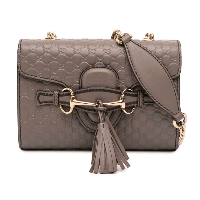 Gucci Mini Microguccissima Emily Crossbody Brown Leather Good condition - Front View