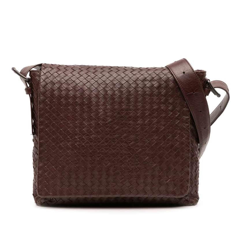 Bottega Veneta Nappa Intrecciato Crossbody Brown Leather Good condition - Front View
