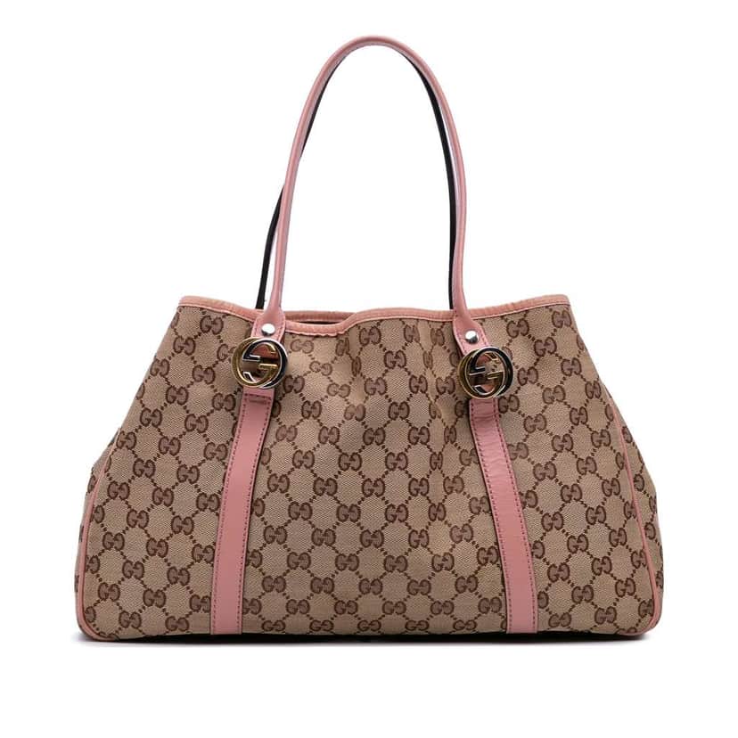 Gucci GG Canvas Twins Tote Brown Canvas Good condition - Front View