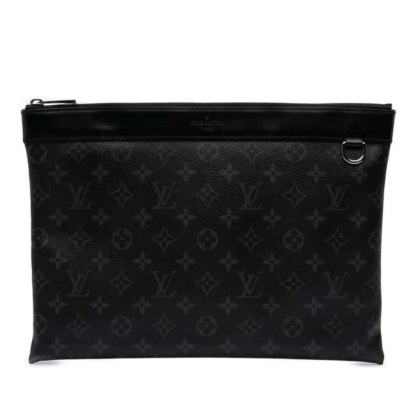Louis Vuitton Monogram Eclipse Discovery Pochette GM Black Canvas Good condition - Front View