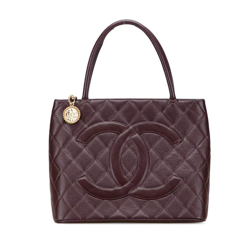 Chanel Caviar Medallion Tote Red Leather Good condition - Front View