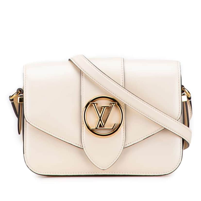 Louis Vuitton Calfskin LV Pont 9 Soft MM White Leather Good condition - Front View